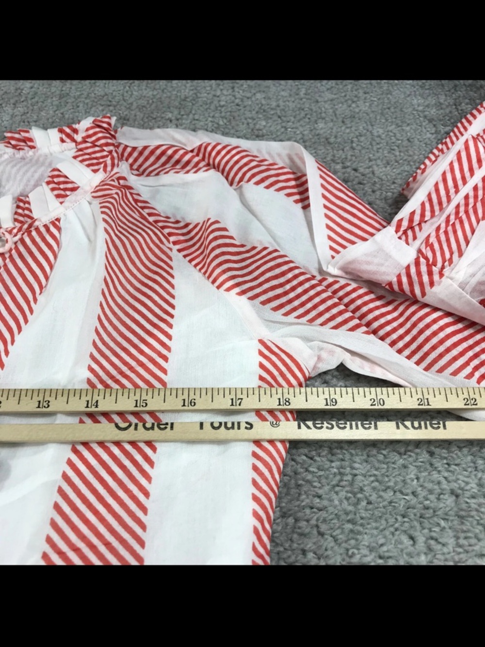 Oliphant 🌹Red and White Striped Tiered Dress - Picture 6 of 17